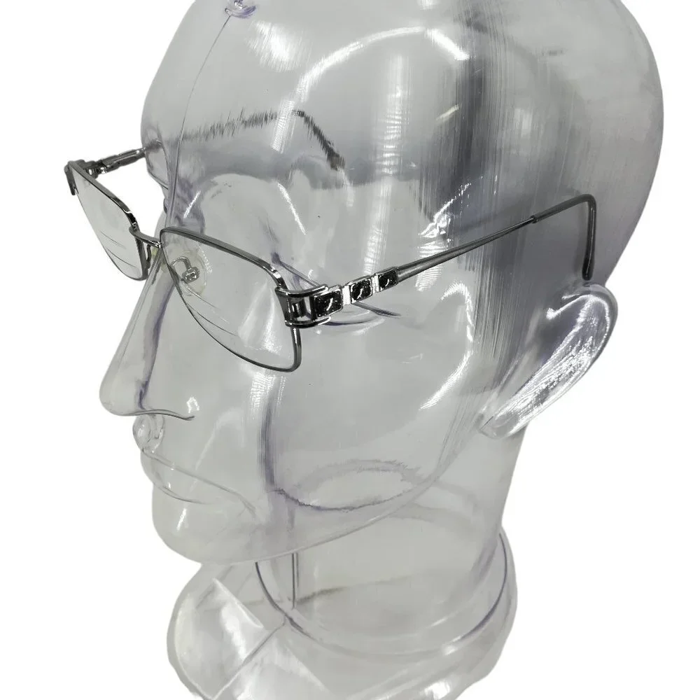 Safilo Emozioni Elasta Rectangle Metal Silver Eyeglass Frames 4349 54-17-135